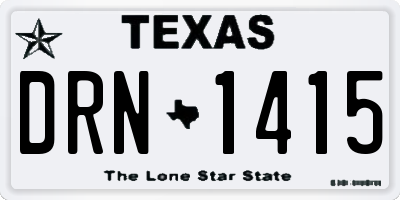 TX license plate DRN1415