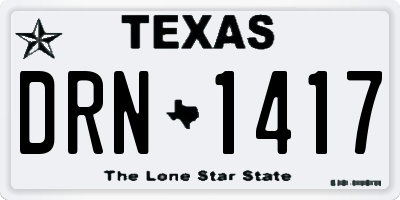 TX license plate DRN1417