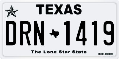 TX license plate DRN1419