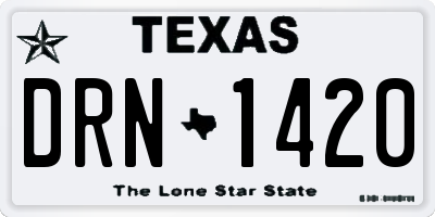 TX license plate DRN1420
