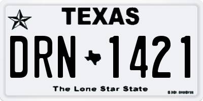 TX license plate DRN1421