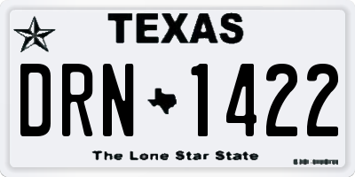 TX license plate DRN1422