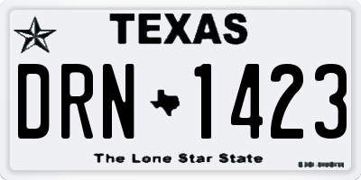 TX license plate DRN1423