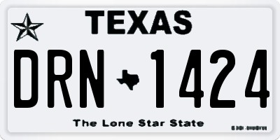 TX license plate DRN1424