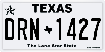 TX license plate DRN1427