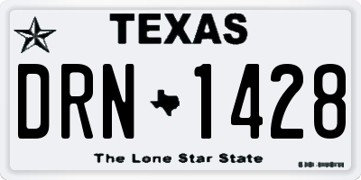 TX license plate DRN1428