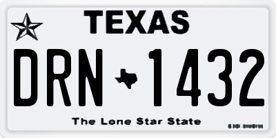 TX license plate DRN1432