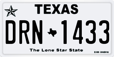 TX license plate DRN1433