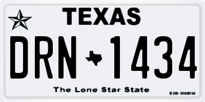 TX license plate DRN1434