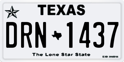 TX license plate DRN1437