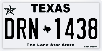 TX license plate DRN1438