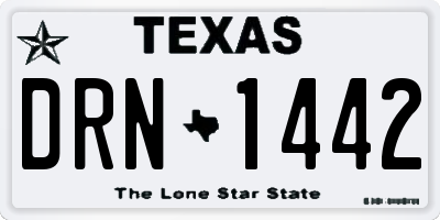 TX license plate DRN1442