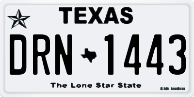 TX license plate DRN1443