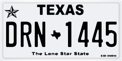 TX license plate DRN1445