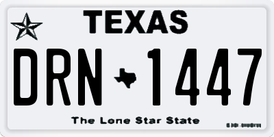 TX license plate DRN1447