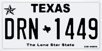 TX license plate DRN1449
