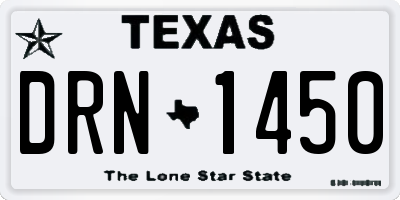 TX license plate DRN1450