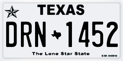 TX license plate DRN1452