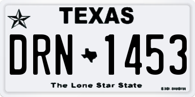 TX license plate DRN1453
