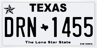 TX license plate DRN1455