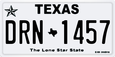 TX license plate DRN1457