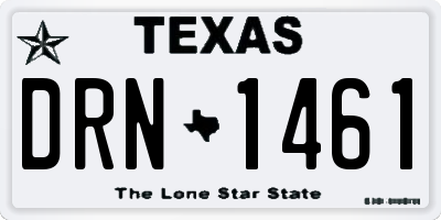 TX license plate DRN1461