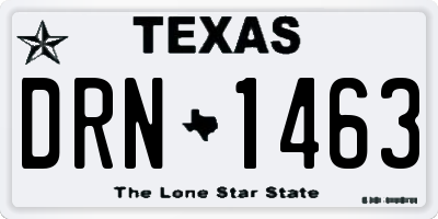 TX license plate DRN1463
