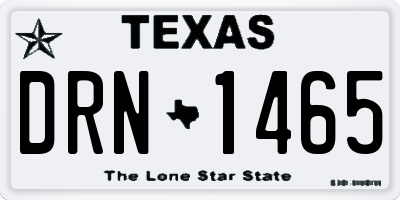 TX license plate DRN1465