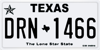 TX license plate DRN1466