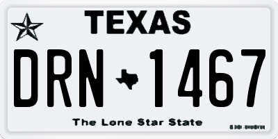 TX license plate DRN1467