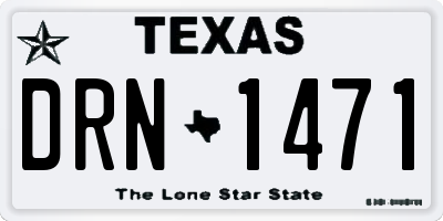 TX license plate DRN1471