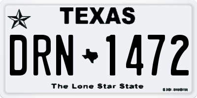 TX license plate DRN1472