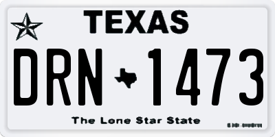 TX license plate DRN1473