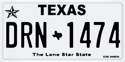 TX license plate DRN1474