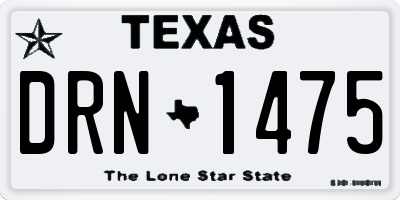 TX license plate DRN1475
