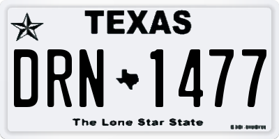 TX license plate DRN1477