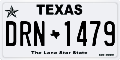 TX license plate DRN1479