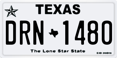 TX license plate DRN1480