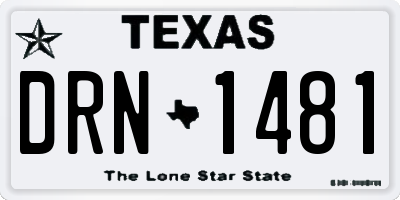 TX license plate DRN1481