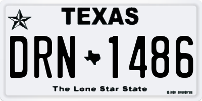 TX license plate DRN1486