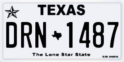 TX license plate DRN1487