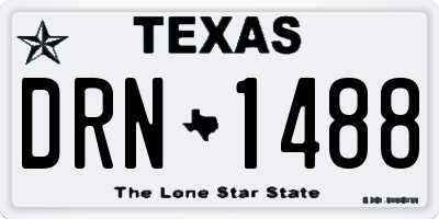 TX license plate DRN1488