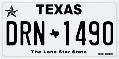 TX license plate DRN1490