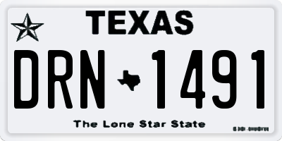 TX license plate DRN1491