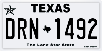TX license plate DRN1492