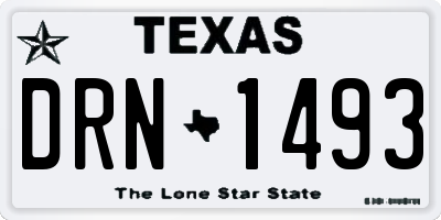 TX license plate DRN1493