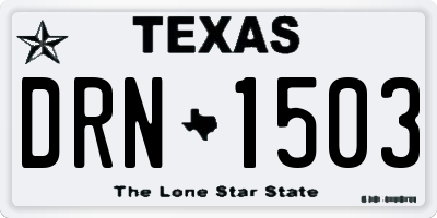 TX license plate DRN1503