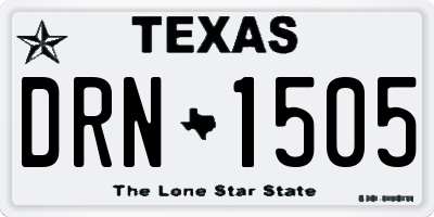 TX license plate DRN1505