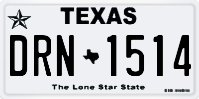 TX license plate DRN1514