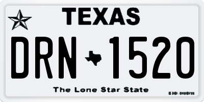TX license plate DRN1520